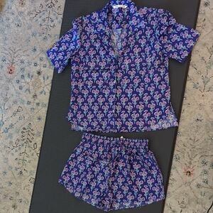 Floral Blue Women's Pajama Set
